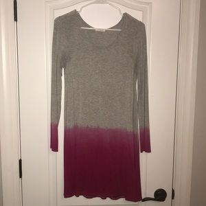 Grey and pink long sleeves dress